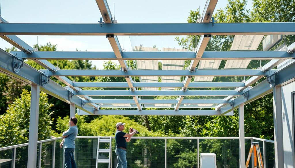 Aluminium-Terrassendach Montage