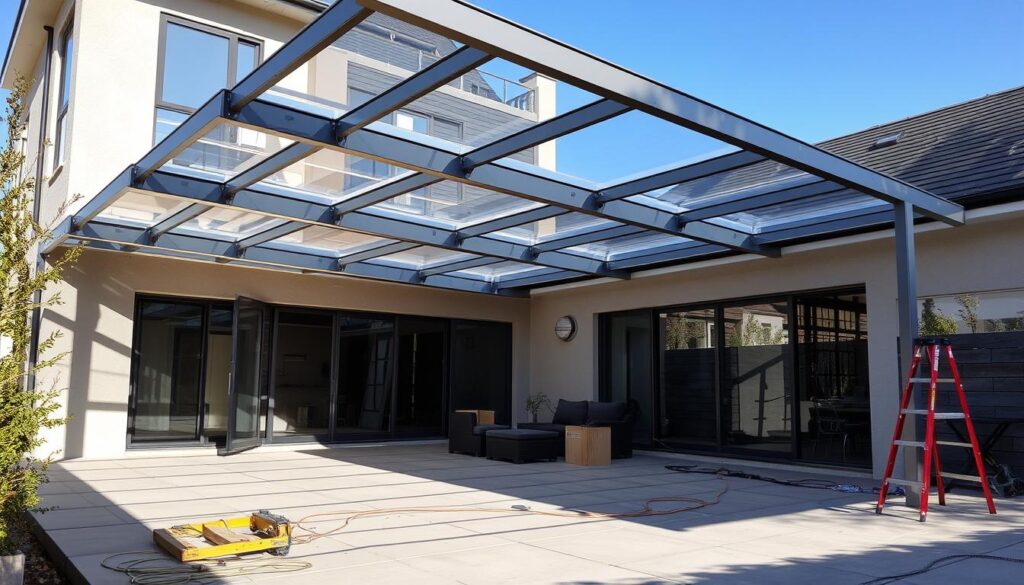 Terrassenüberdachung Installation