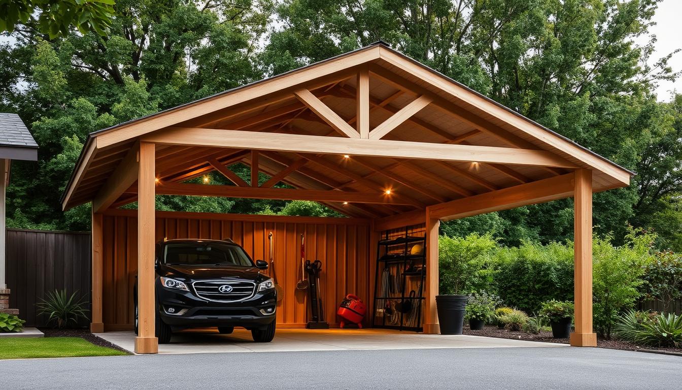 Carport mit Geräteraum