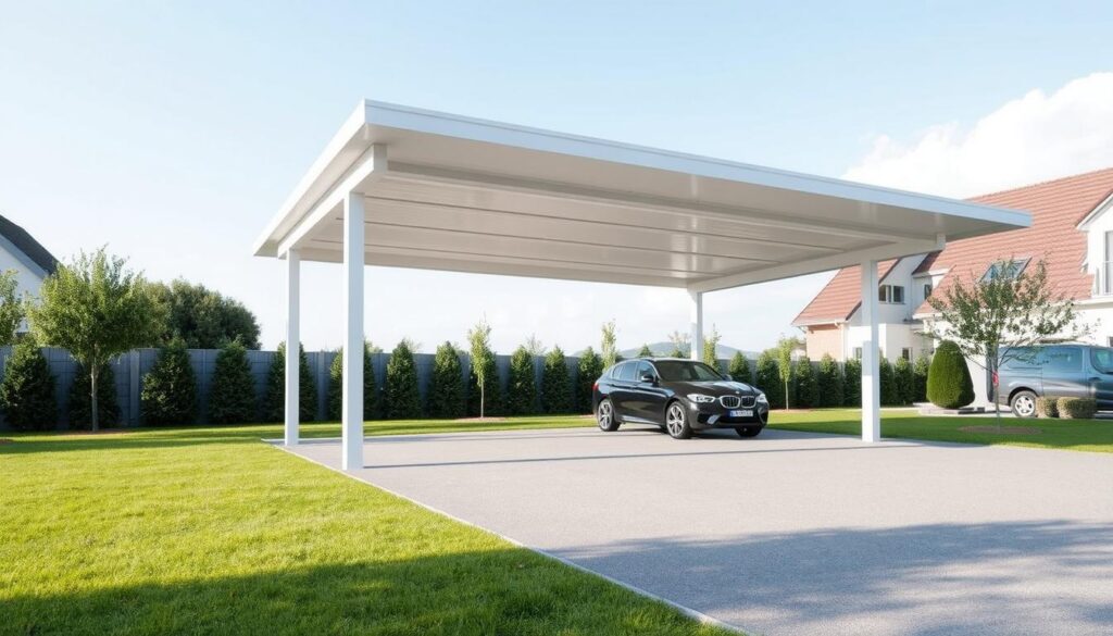 Größe und Platzbedarf für Carports