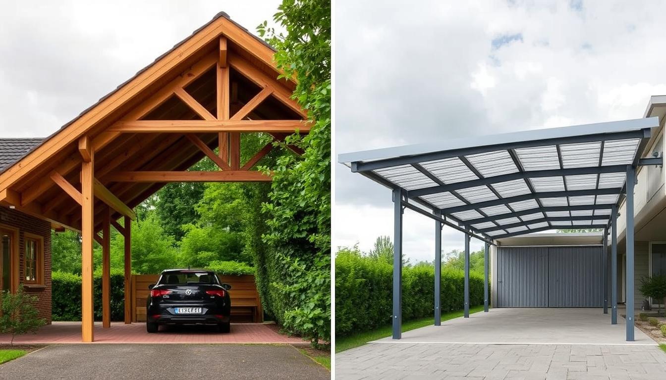 Holz vs. Metall Carports