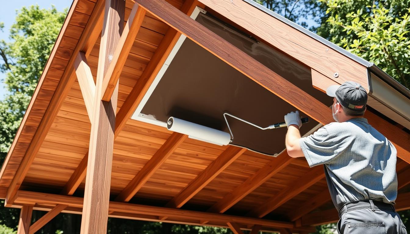 Carport Dachbeschichtung auftragen