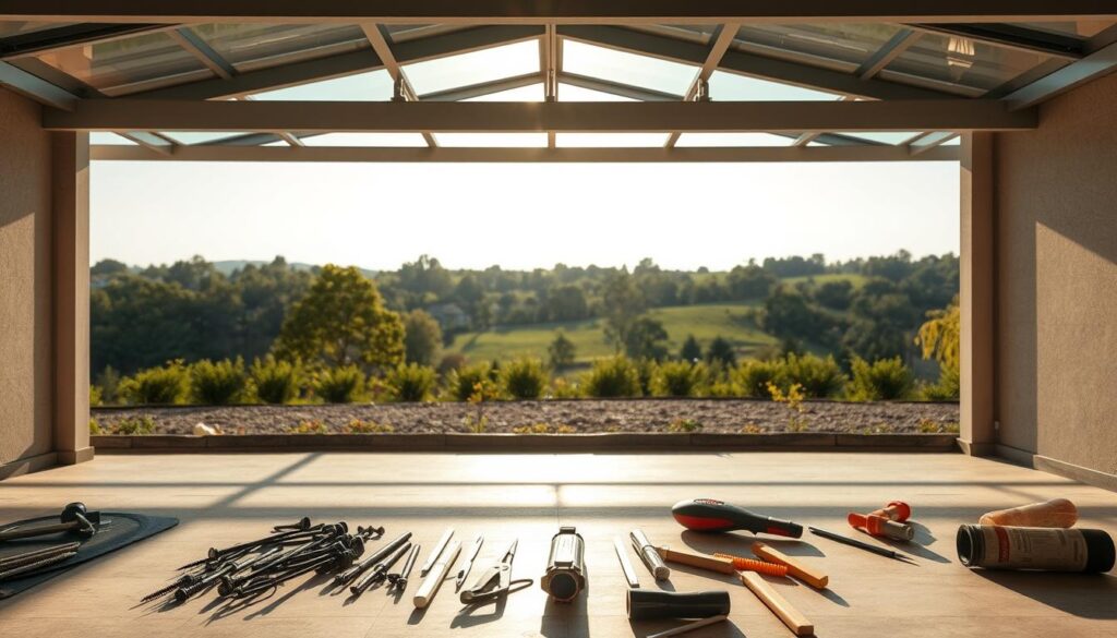 Materialien für Carport Glasdach
